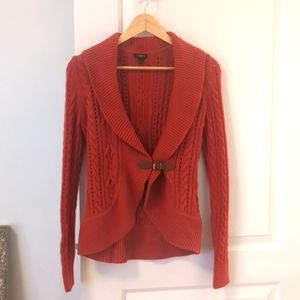 Talbots Cable Knit Buckle Cardigan